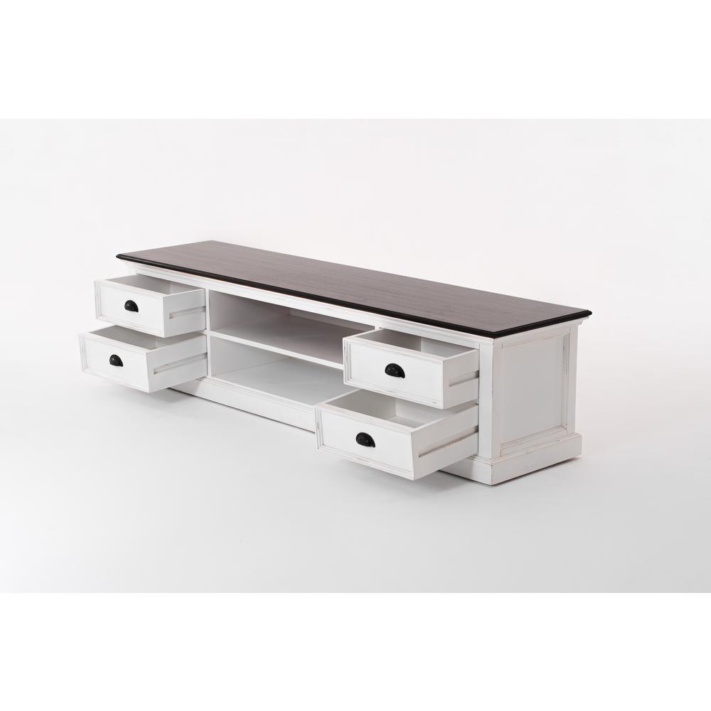 Halifax Accent White Distress & Deep Brown Large ETU with 4 drawers. Picture 13