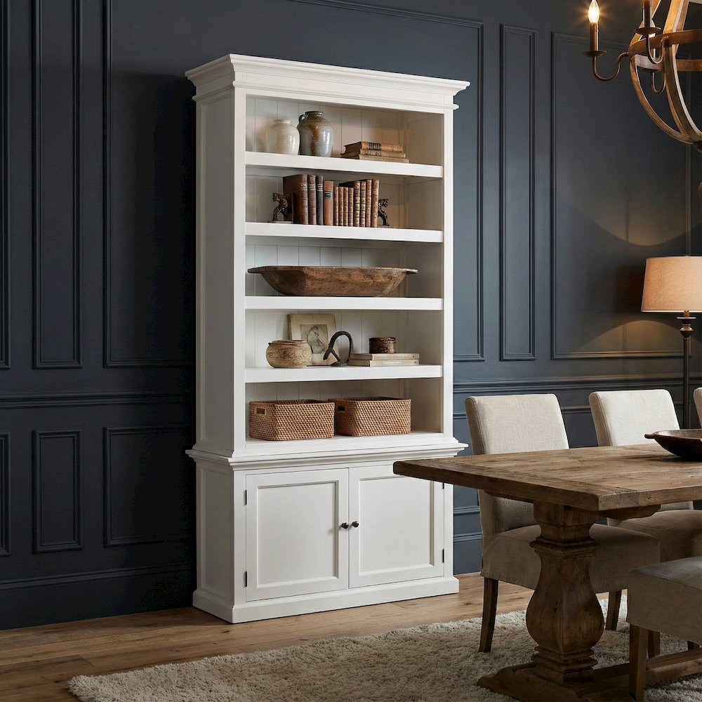 Halifax Bookcase with 5 Shelves, Classic White. Picture 2