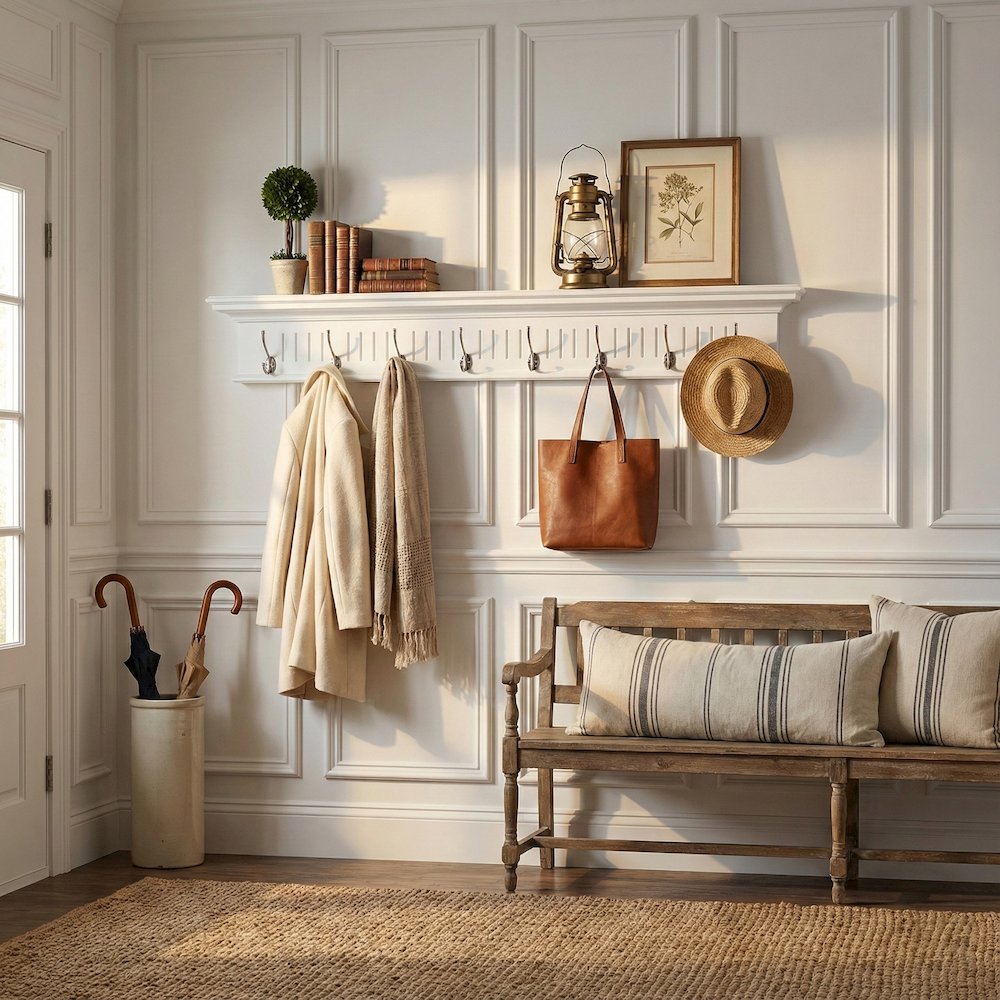 Skansen 8 Hook Coat Rack, Classic White. Picture 2