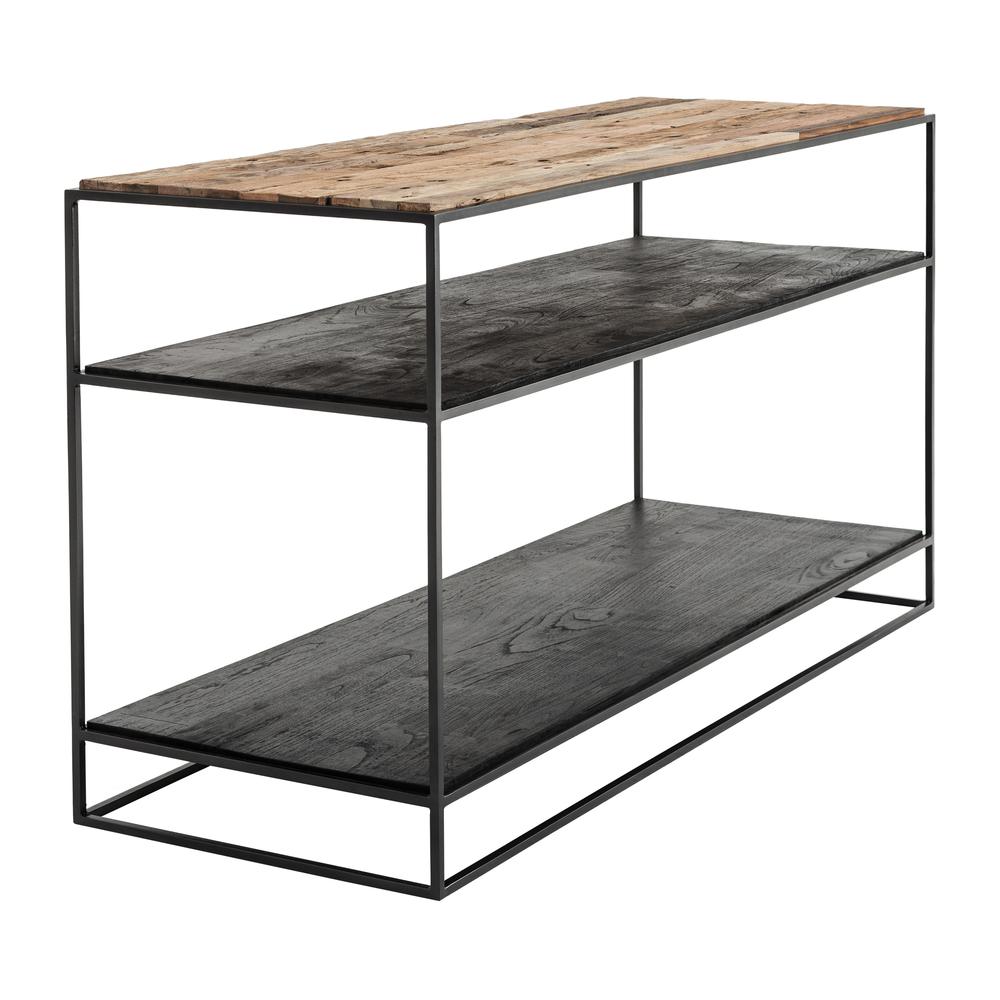 Rustika Rustic Boat Wood & Nordic Black Console Table. Picture 4