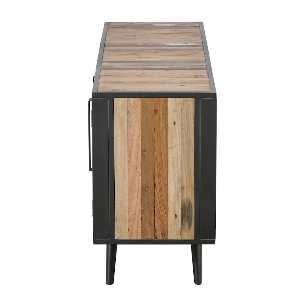 Nordic Rattan TV Dresser 3 Doors, Natural Boat Wood. Picture 4