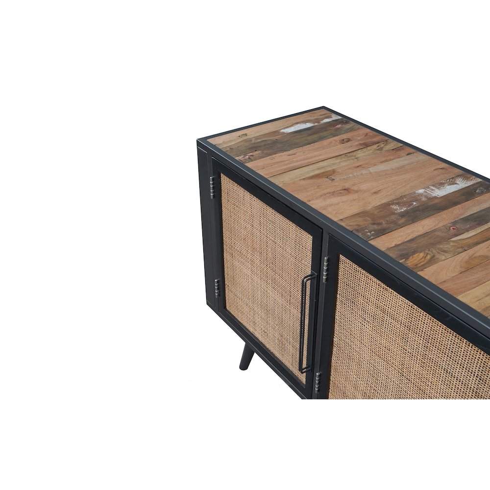 Nordic Rattan TV Dresser 3 Doors, Natural Boat Wood. Picture 8