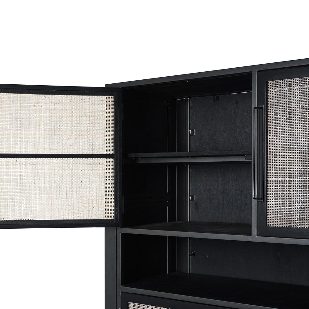 Nordic Mindi Rattan Nordic Black Buffet 4 Doors. Picture 2