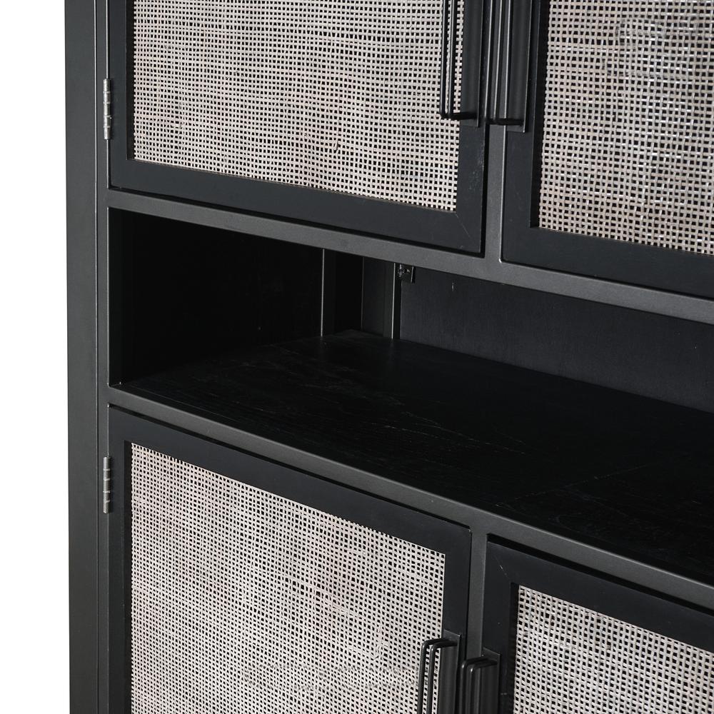 Nordic Mindi Rattan Nordic Black Buffet 4 Doors. Picture 3
