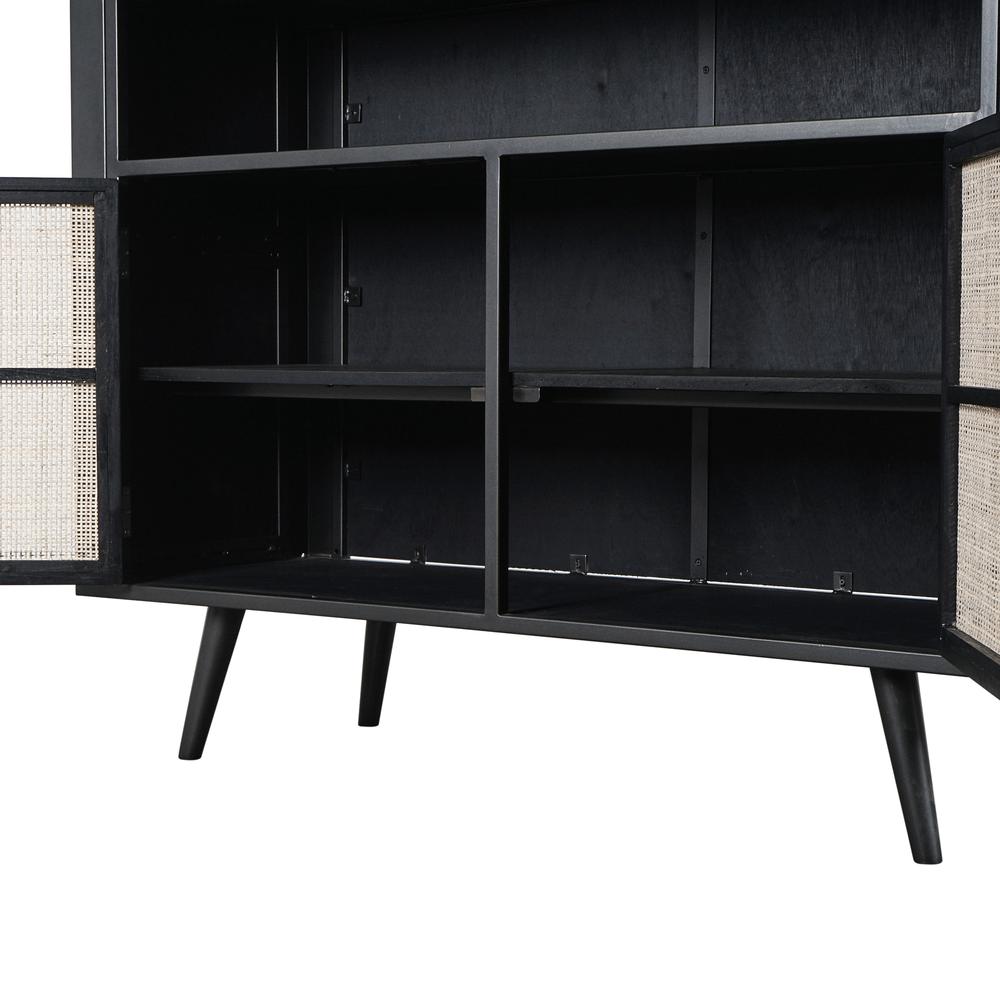 Nordic Mindi Rattan Nordic Black Buffet 4 Doors. Picture 4