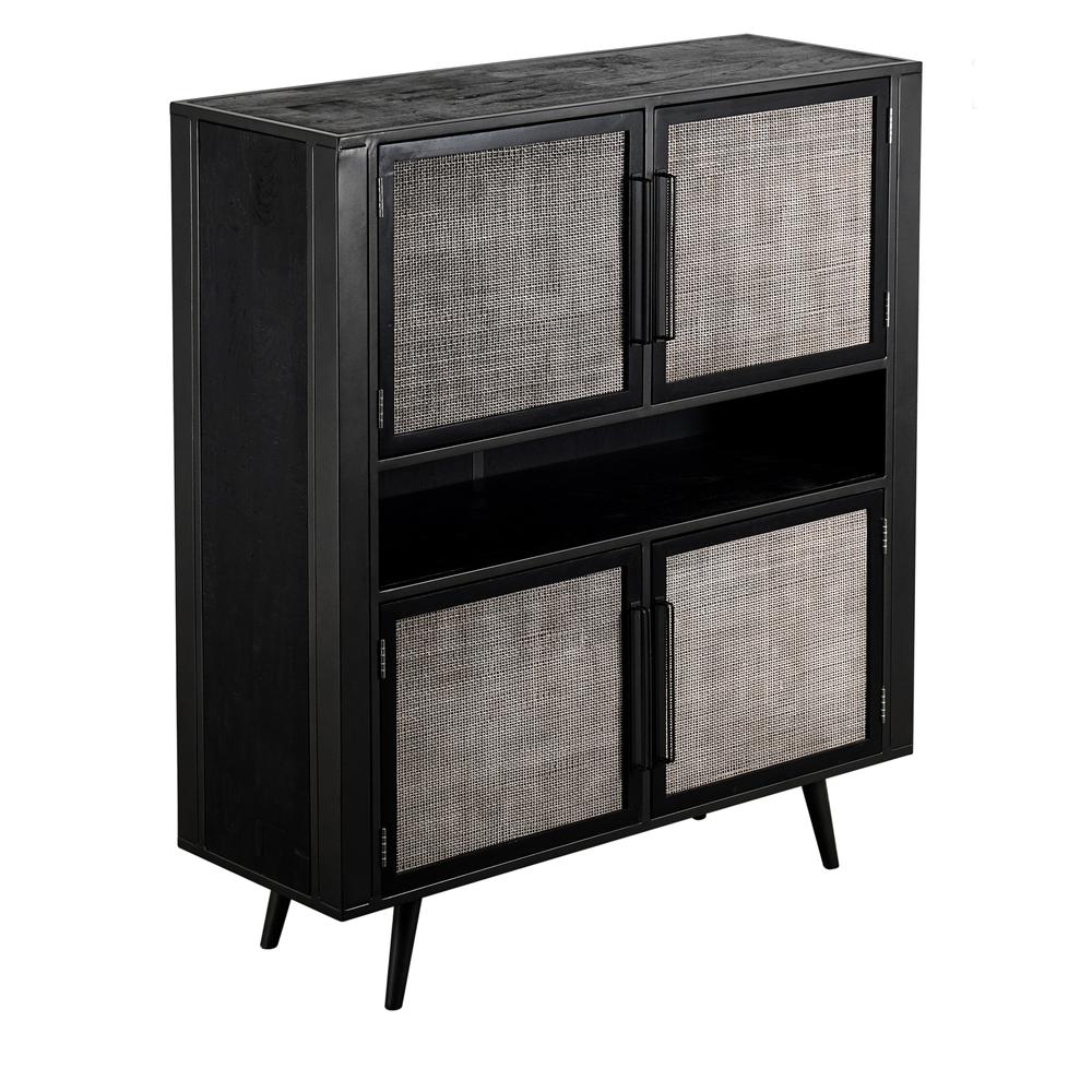 Nordic Mindi Rattan Nordic Black Buffet 4 Doors. Picture 6