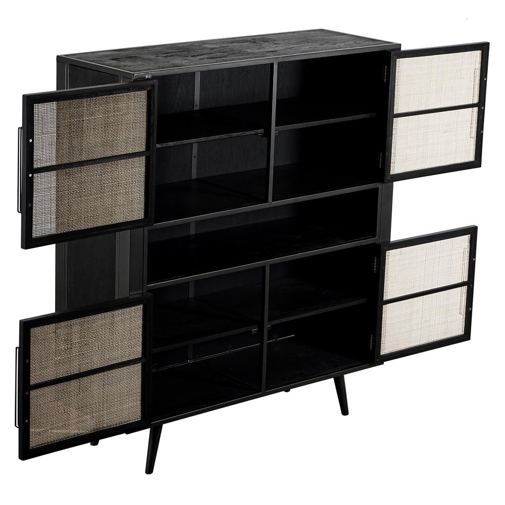 Nordic Mindi Rattan Nordic Black Buffet 4 Doors. Picture 5