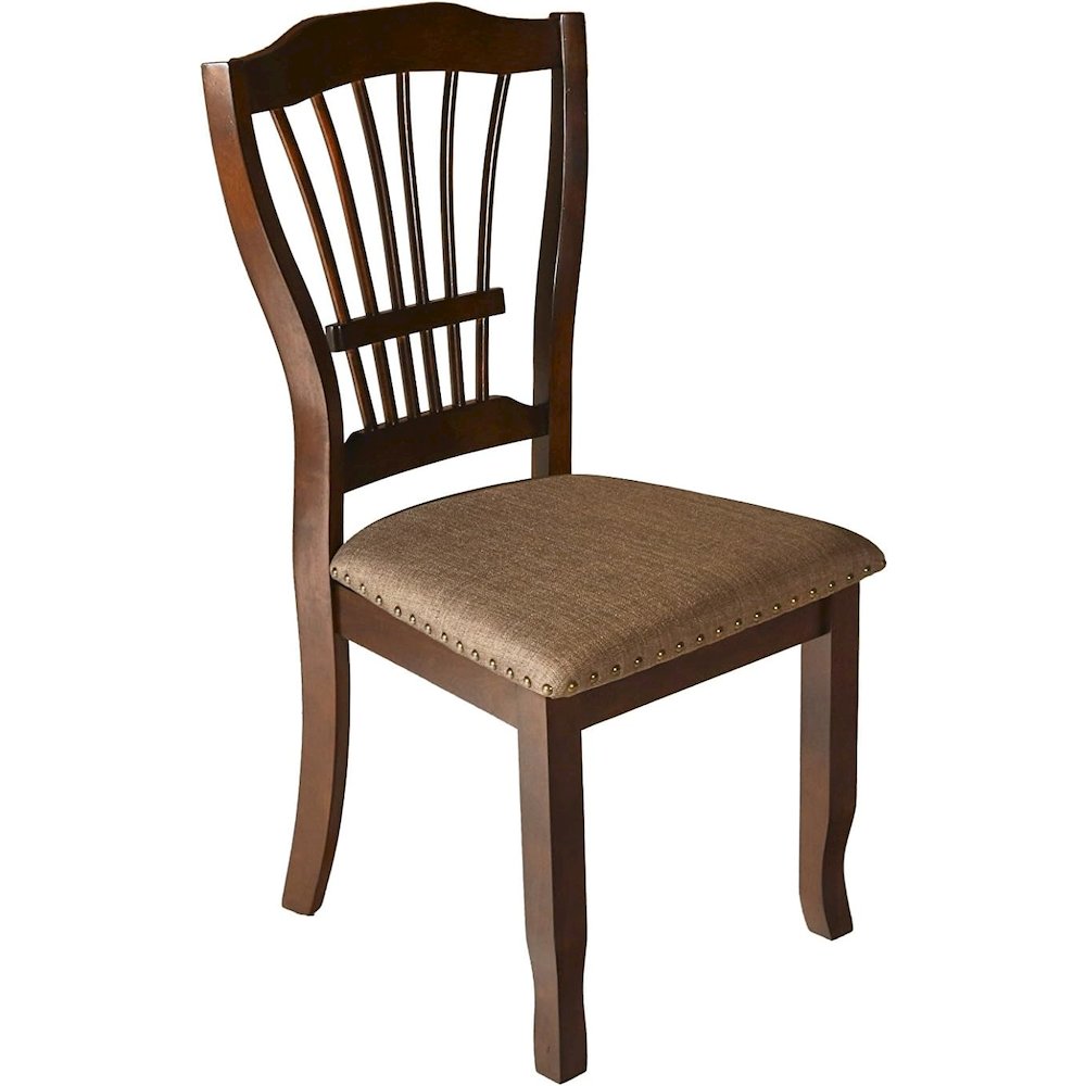 Furniture Bixby Solid Wood and Polyester Dining Chairs in Espresso. Picture 3