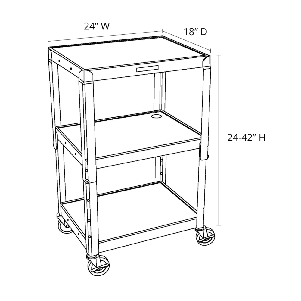 Adjustable-Height Steel Utility Cart - Black. Picture 8