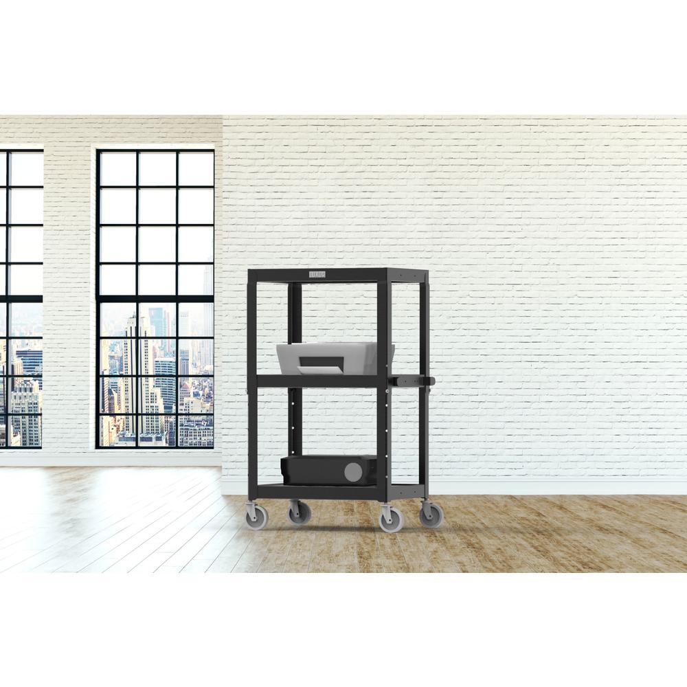 Adjustable-Height Steel Utility Cart - Black. Picture 9
