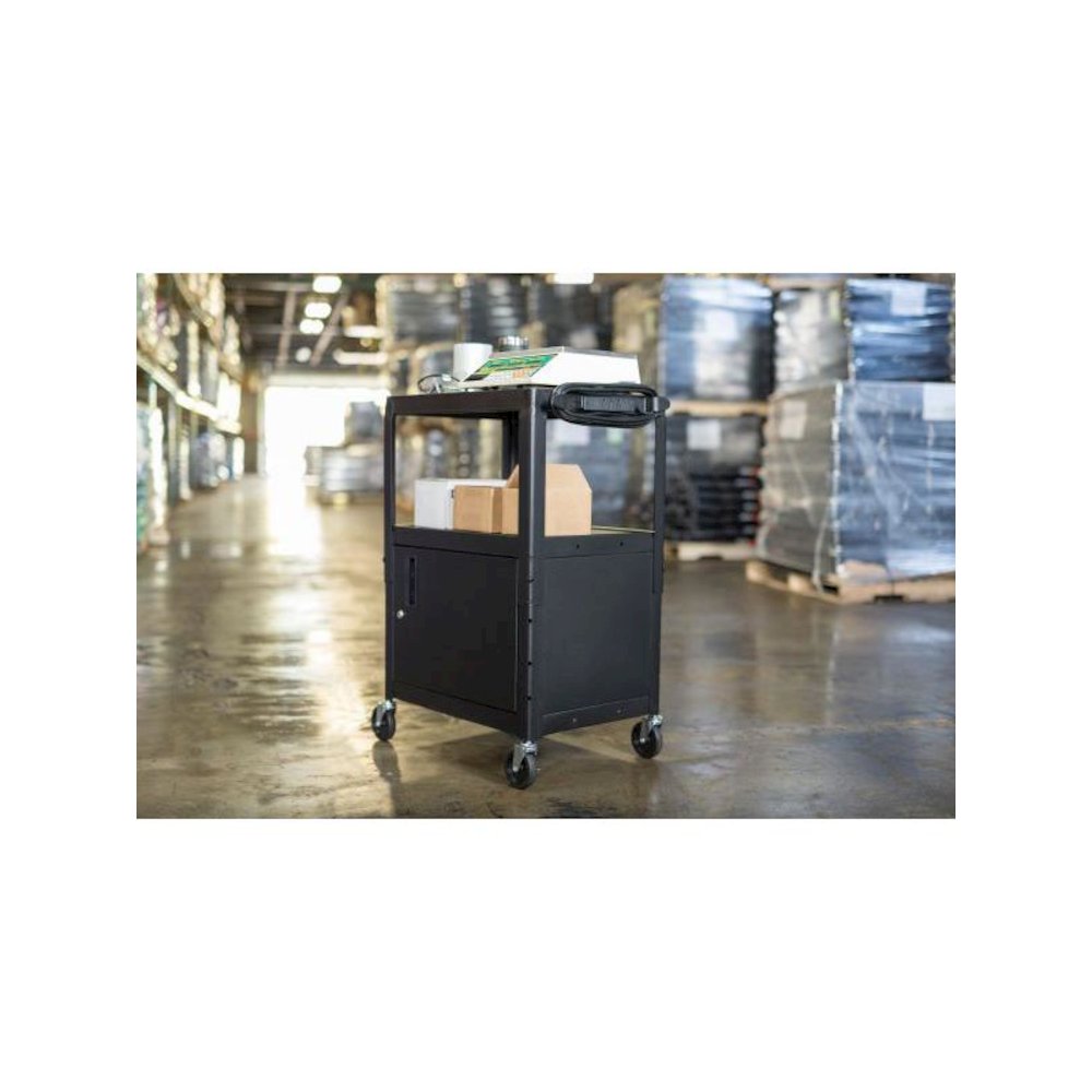Black 42" Adj Height Cart w/ Cabinet. Picture 3