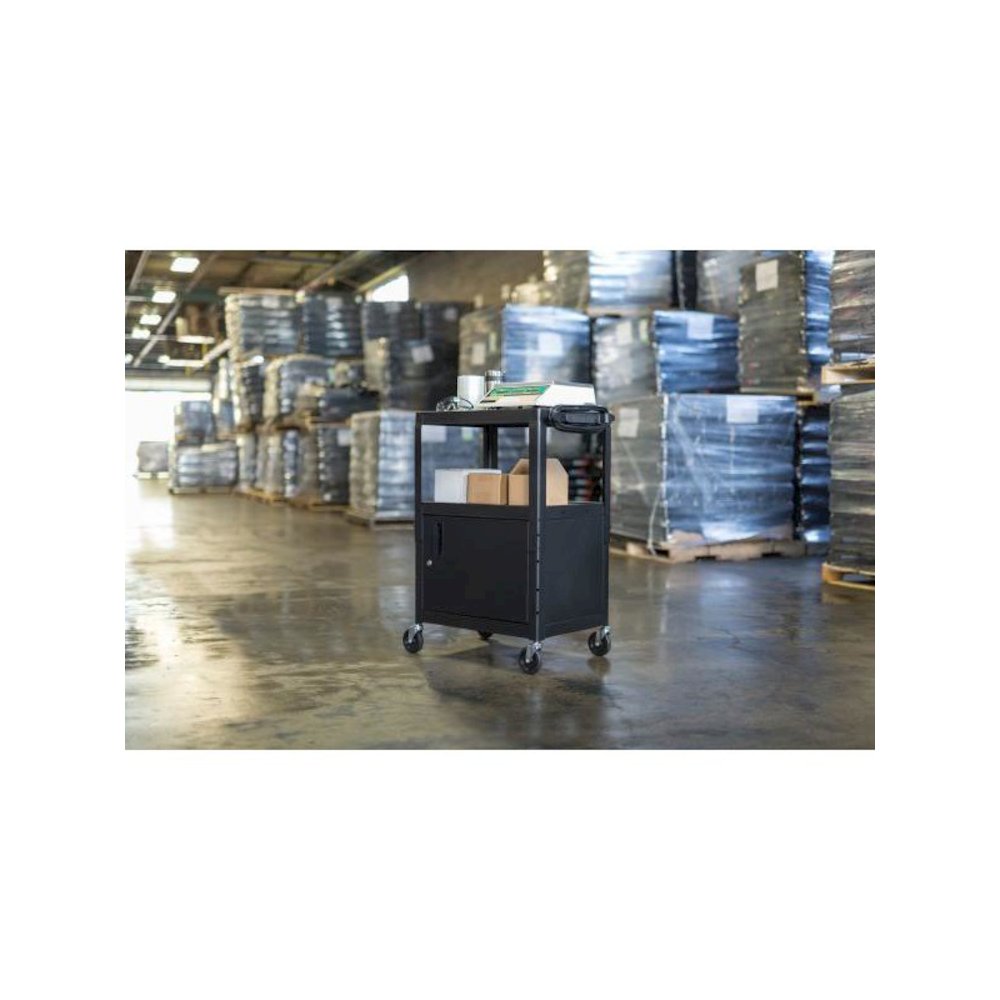 Black 42" Adj Height Cart w/ Cabinet. Picture 2