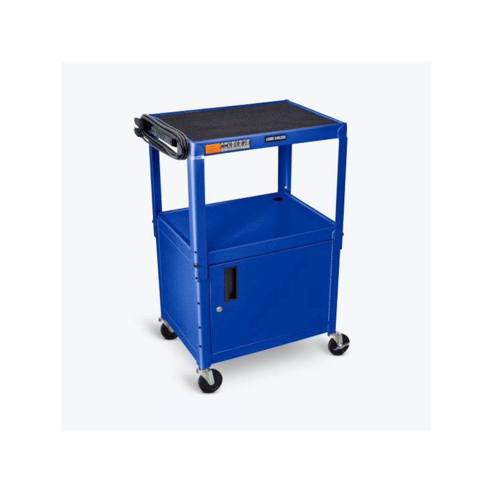Blue 42" Adj Height Cart w/ Cabinet. Picture 1