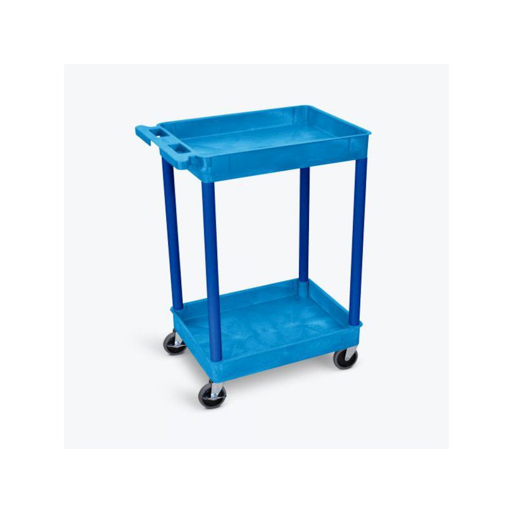 Blue 2 Shelf Tub Cart. Picture 1