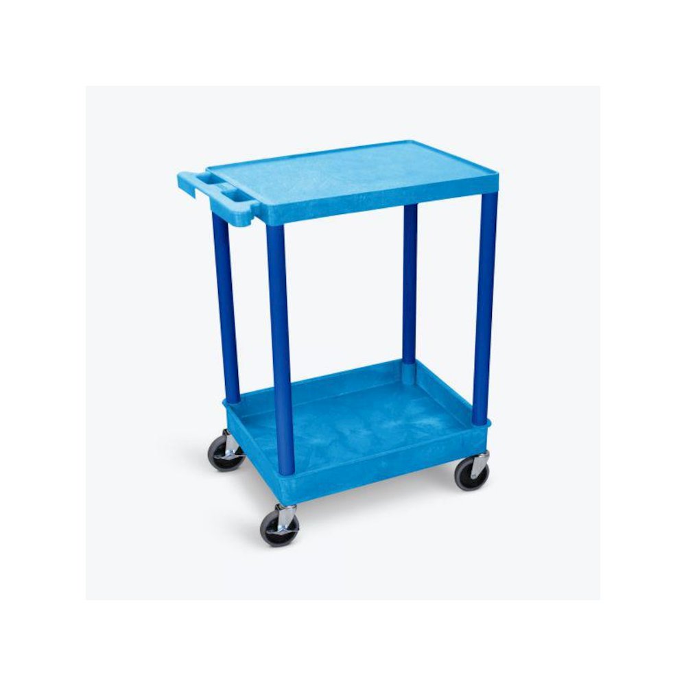 2 Shelf Blue Tub Cart With. Picture 1