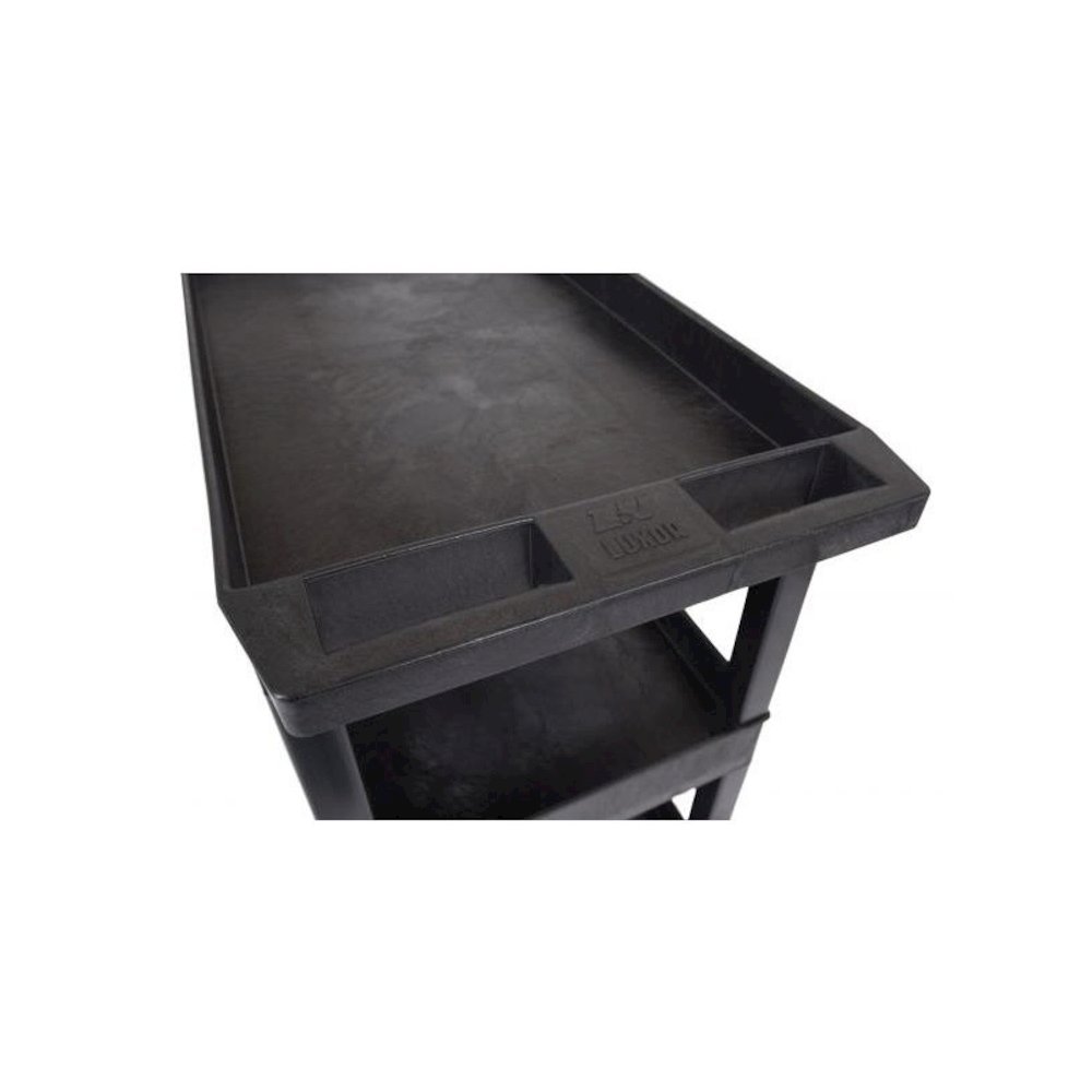 High Capacity 3 Tub Shelves Cart in Black. Picture 5