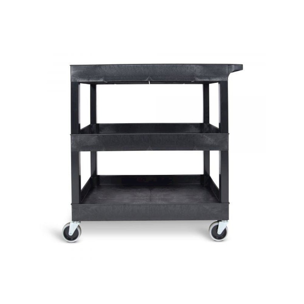 High Capacity 3 Tub Shelves Cart in Black. Picture 7