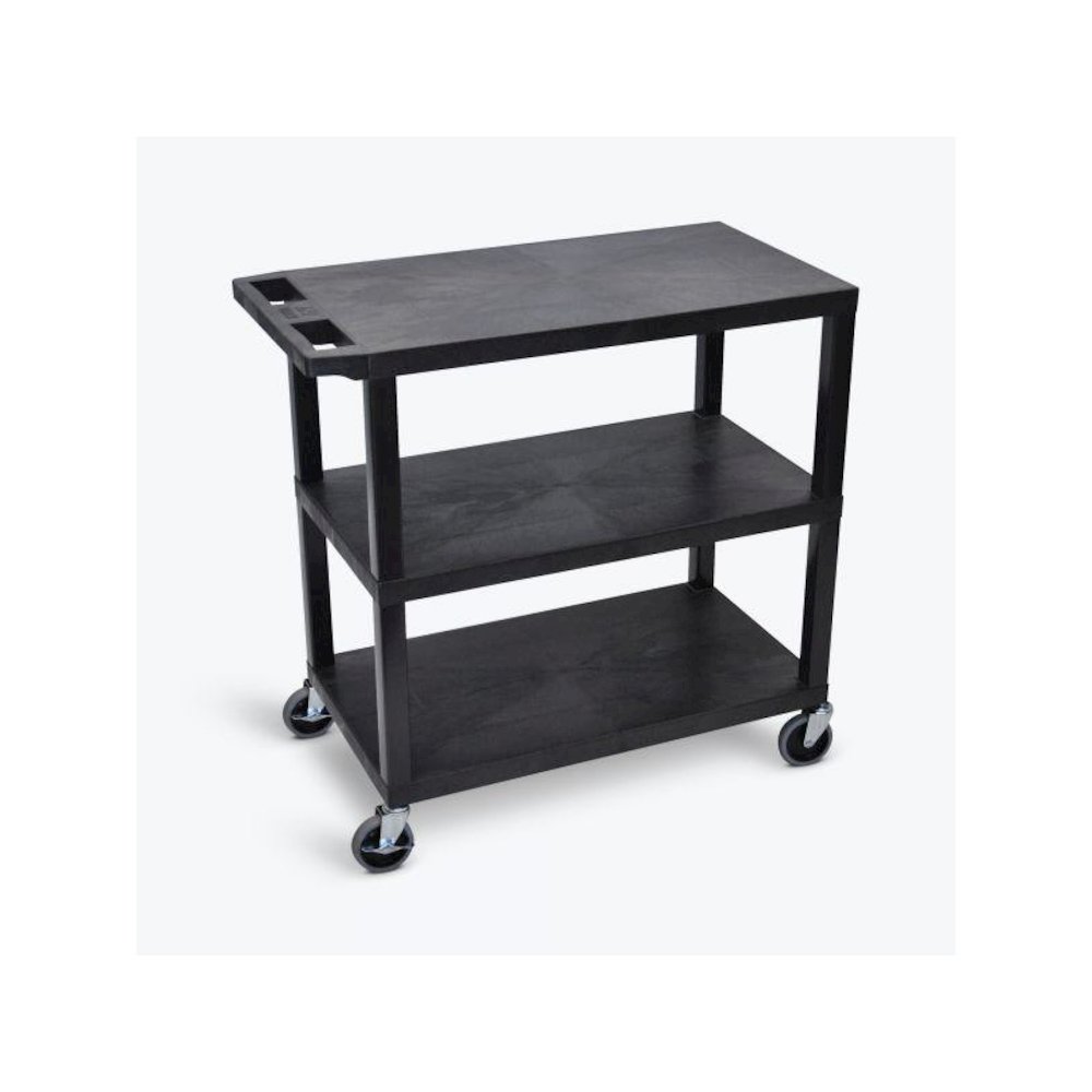 Black EC222-B 18x32 Cart 3 Flat Shelves. Picture 1
