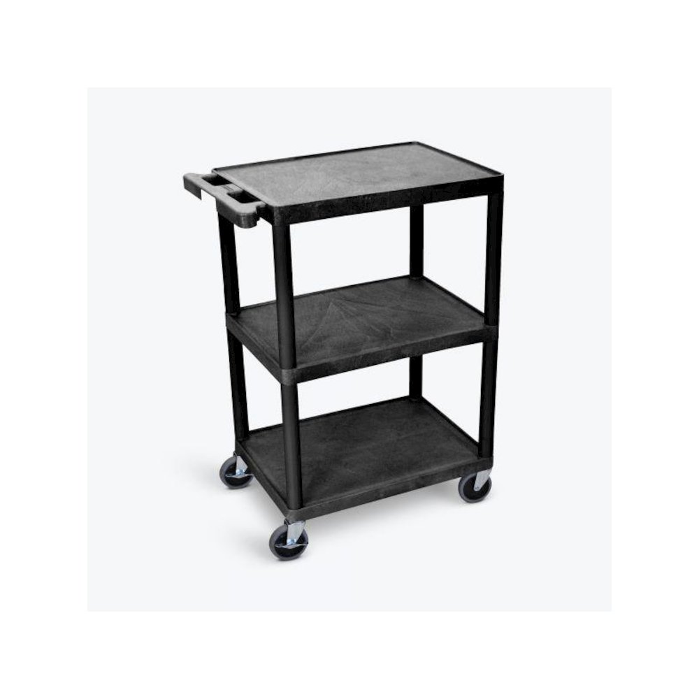 3 Shelf Utility Cart Black. Picture 1