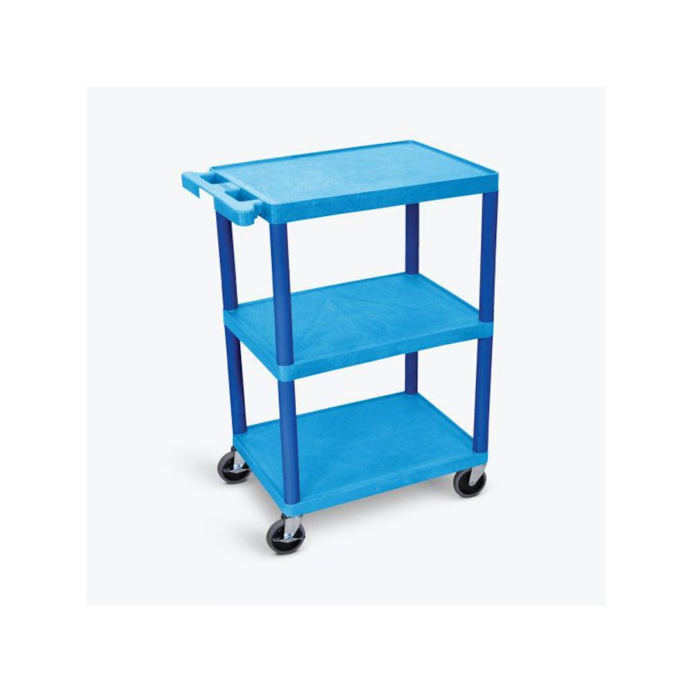 3 Shelf Utility Cart Blue. Picture 1