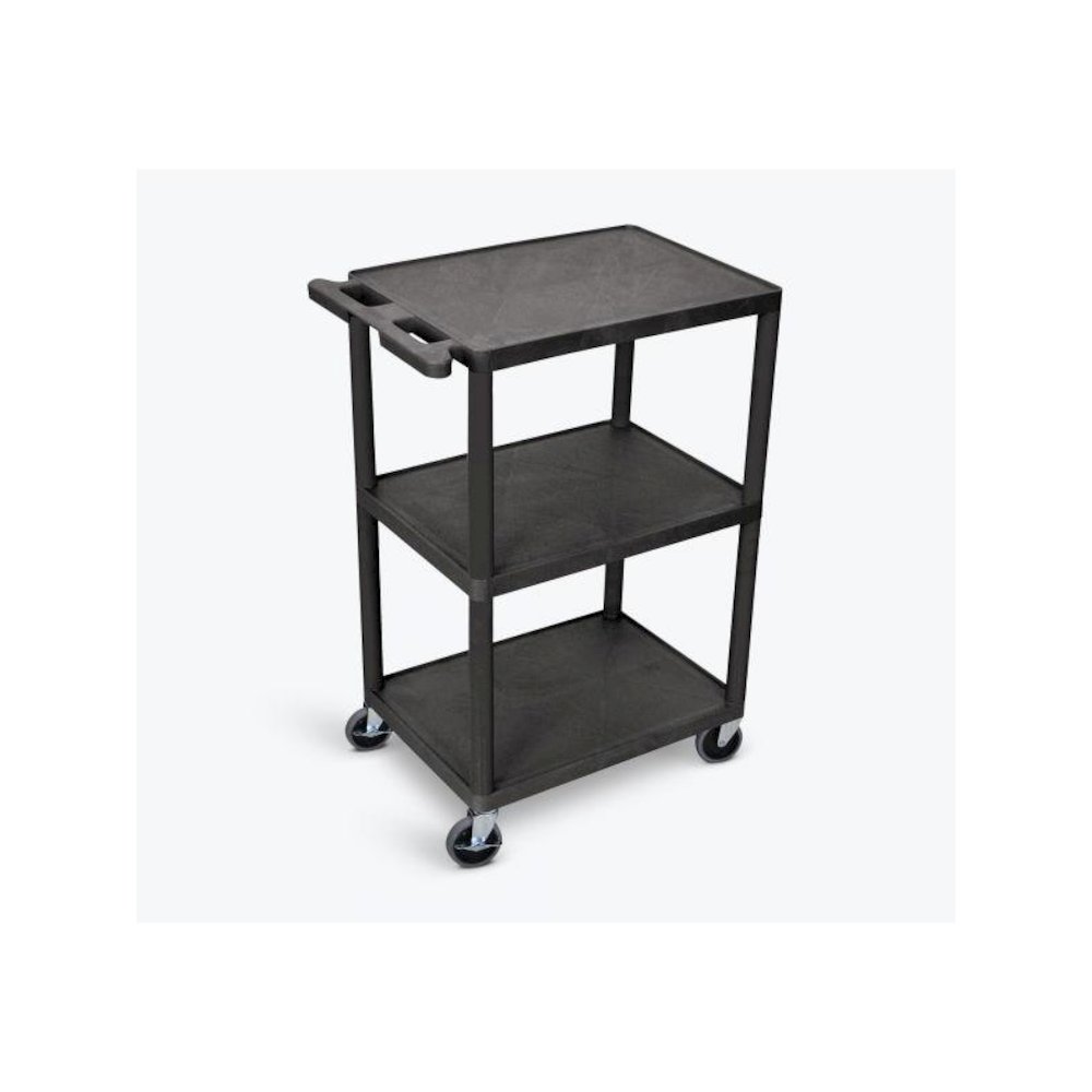 3 Shelf Utility Cart Black. Picture 1