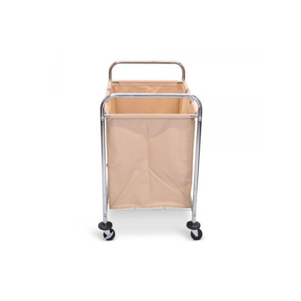 Laundry Cart W/ Steel Frame & Tan Canvas Bag. Picture 3