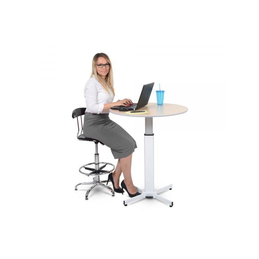 LX-PNADJ-ROUND - Pneumatic Adjustable Round Pedestal Table. Picture 2