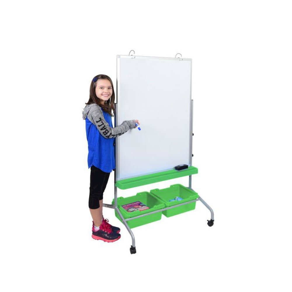 CLASSROOM CHART STAND WITH STORAGE BINS. Picture 3