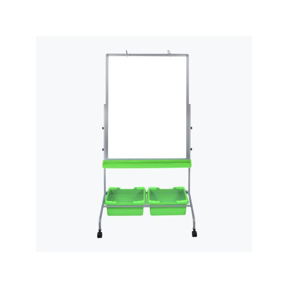 CLASSROOM CHART STAND WITH STORAGE BINS. Picture 1