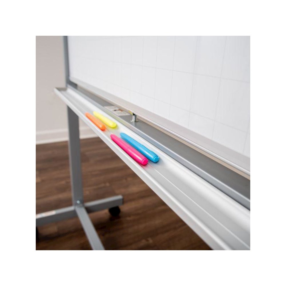 48” x 36” Mobile Magnetic Double-Sided Ghost Grid Whiteboard. Picture 5