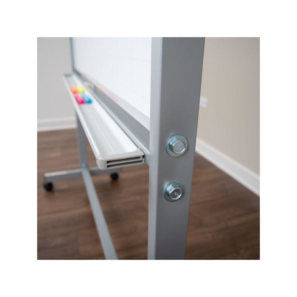 48” x 36” Mobile Magnetic Double-Sided Ghost Grid Whiteboard. Picture 6