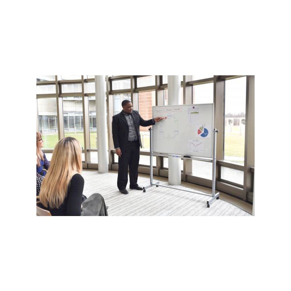 48"W x 36"H Double-Sided Magnetic Whiteboard. Picture 3