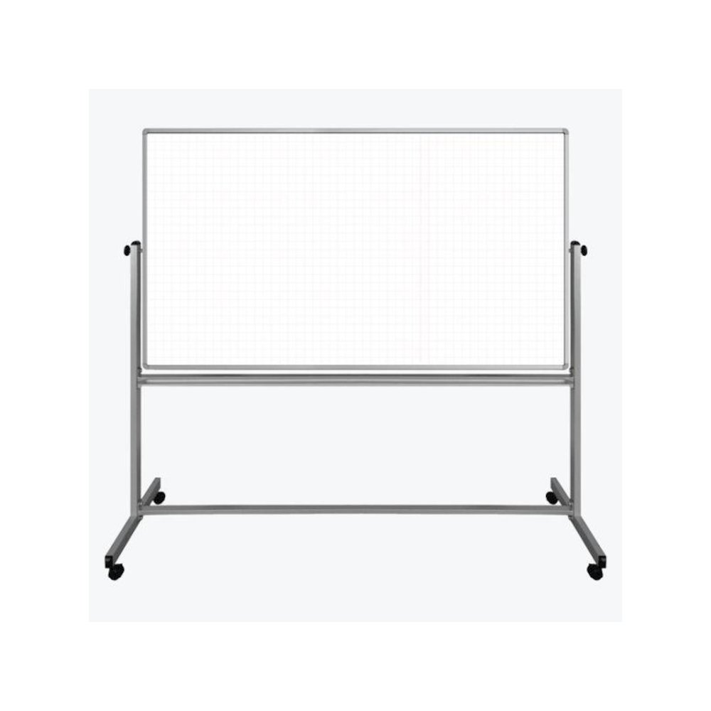 72” x 40” Mobile Magnetic Double-Sided Ghost Grid Whiteboard. Picture 1