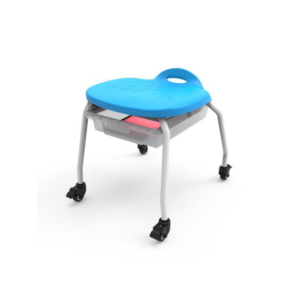 Stackable Classroom Stool with Wheels and Storage. Picture 1