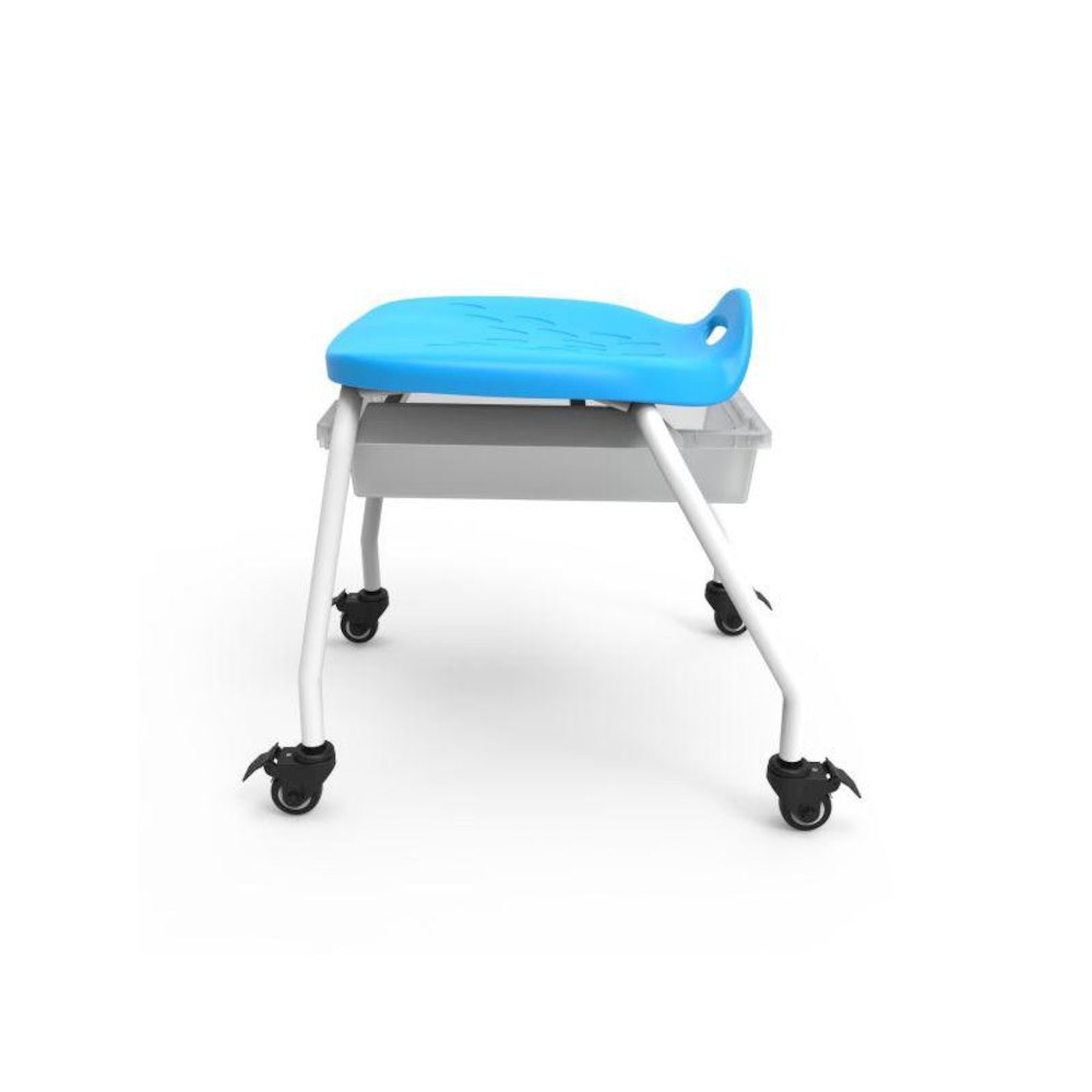 Stackable Classroom Stool with Wheels and Storage. Picture 2
