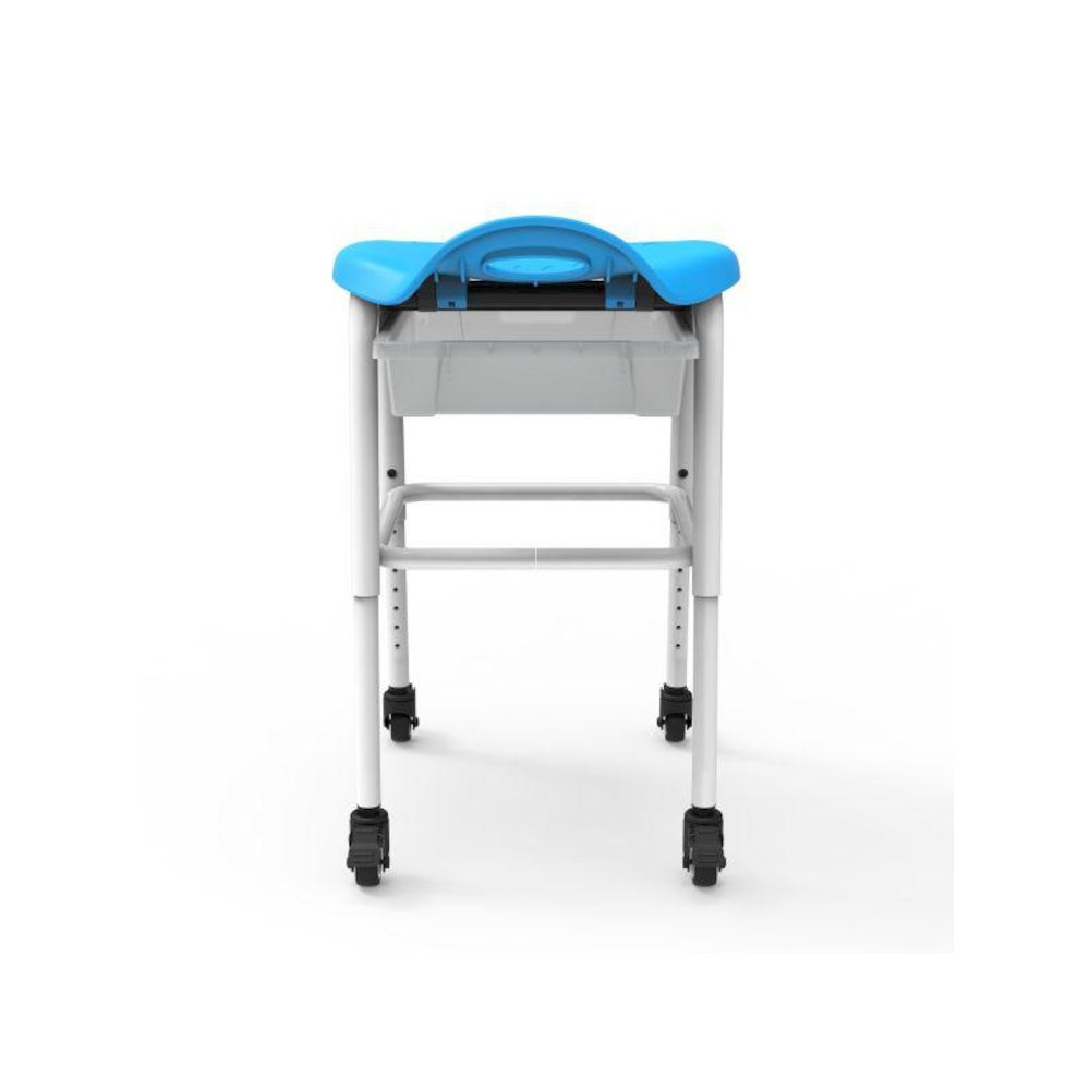Adjustable-Height Stackable Classroom Stool with Wheels and Storage. Picture 4