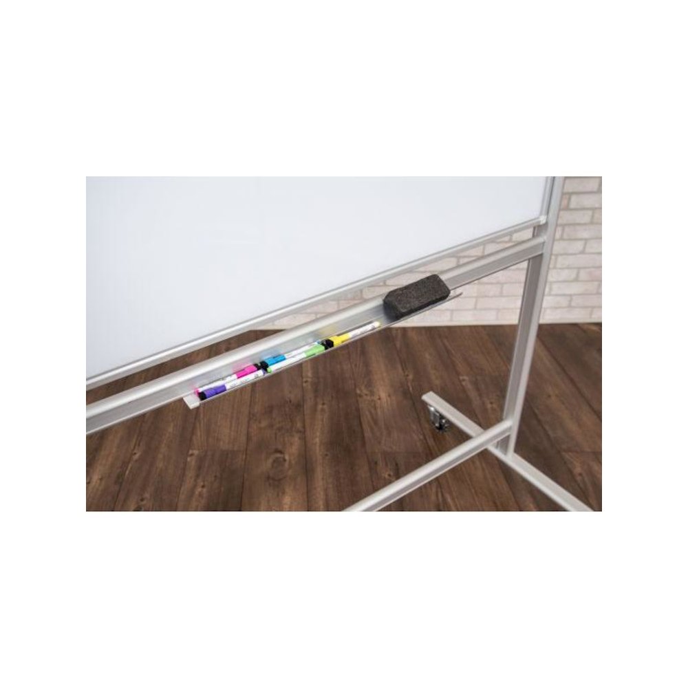 48"W x 36"H Double-Sided Mobile Magnetic Glass Marker Board. Picture 4