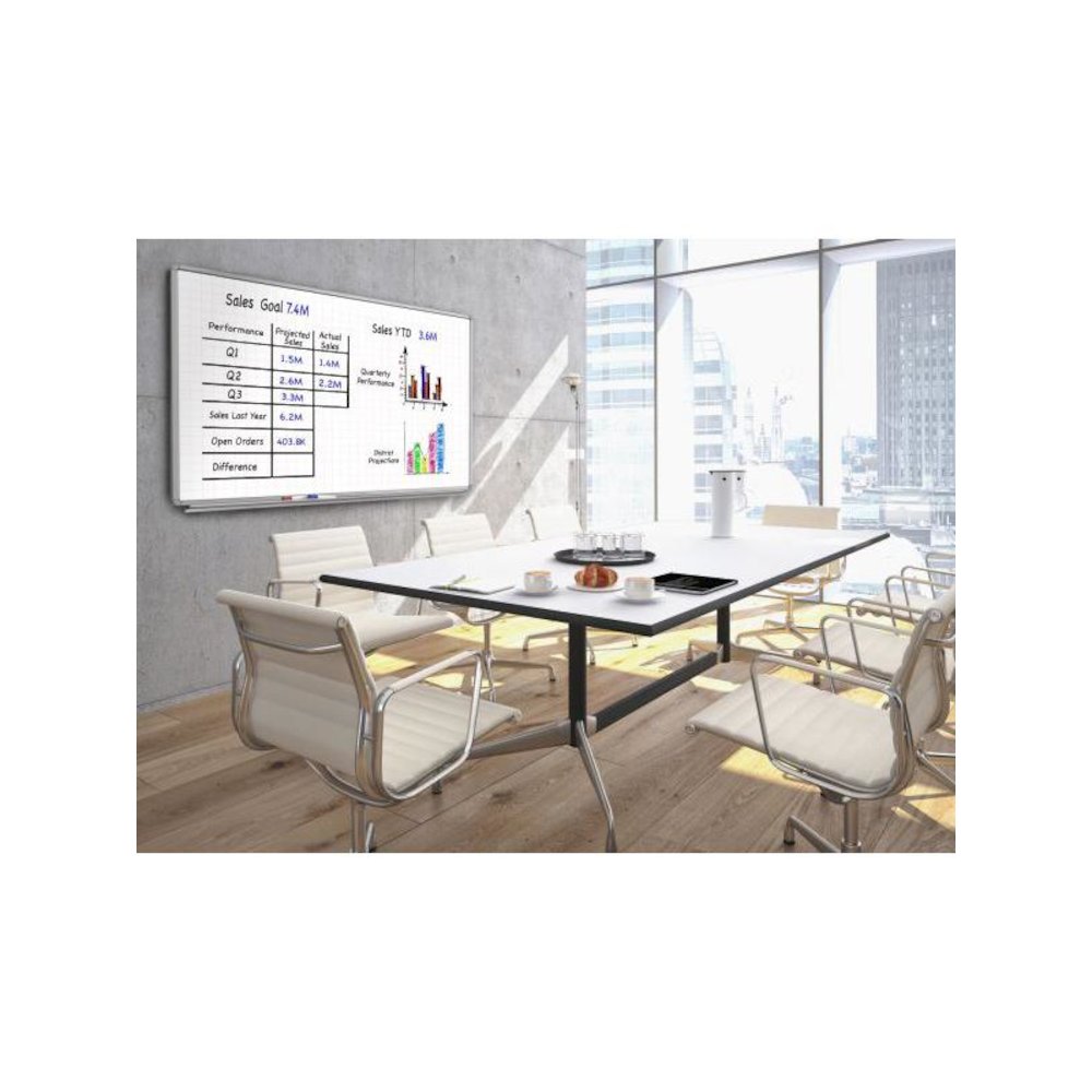 72” x 40” Wall-Mounted Magnetic Ghost Grid Whiteboard. Picture 2