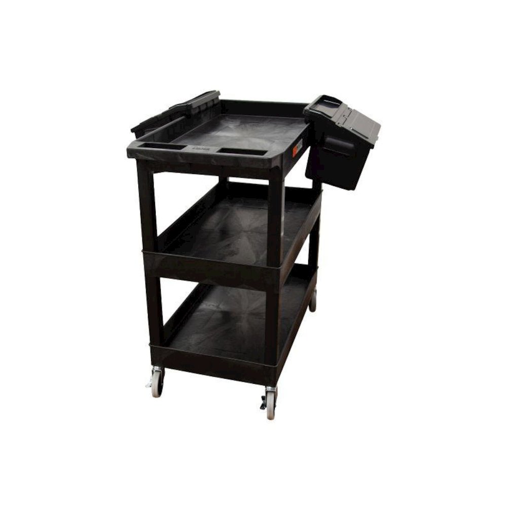 32" X 18" TUB CART - THREE SHELVES WITH OUTRIGGER UTILITY CART BINS. Picture 4