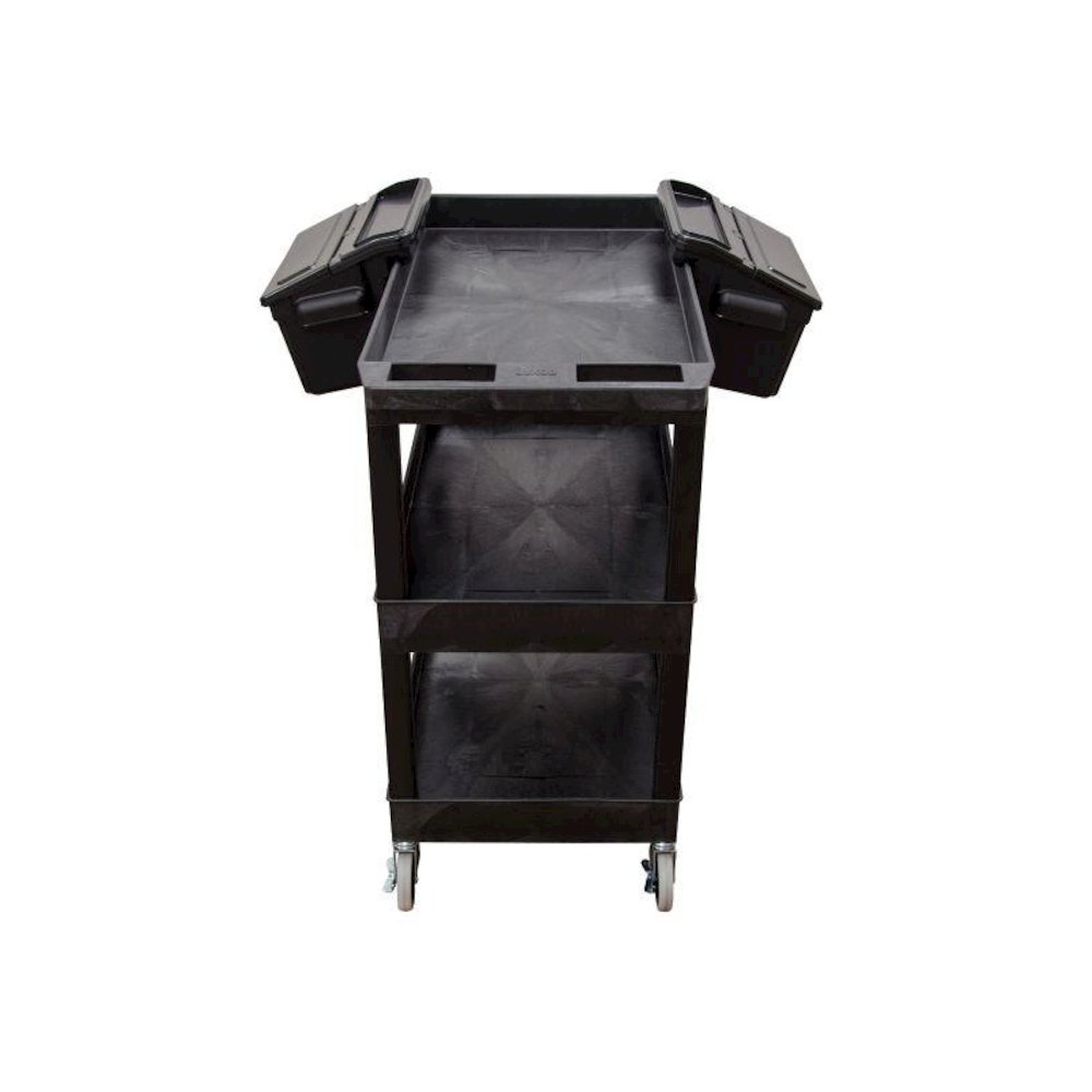 32" X 18" TUB CART - THREE SHELVES WITH OUTRIGGER UTILITY CART BINS. Picture 3