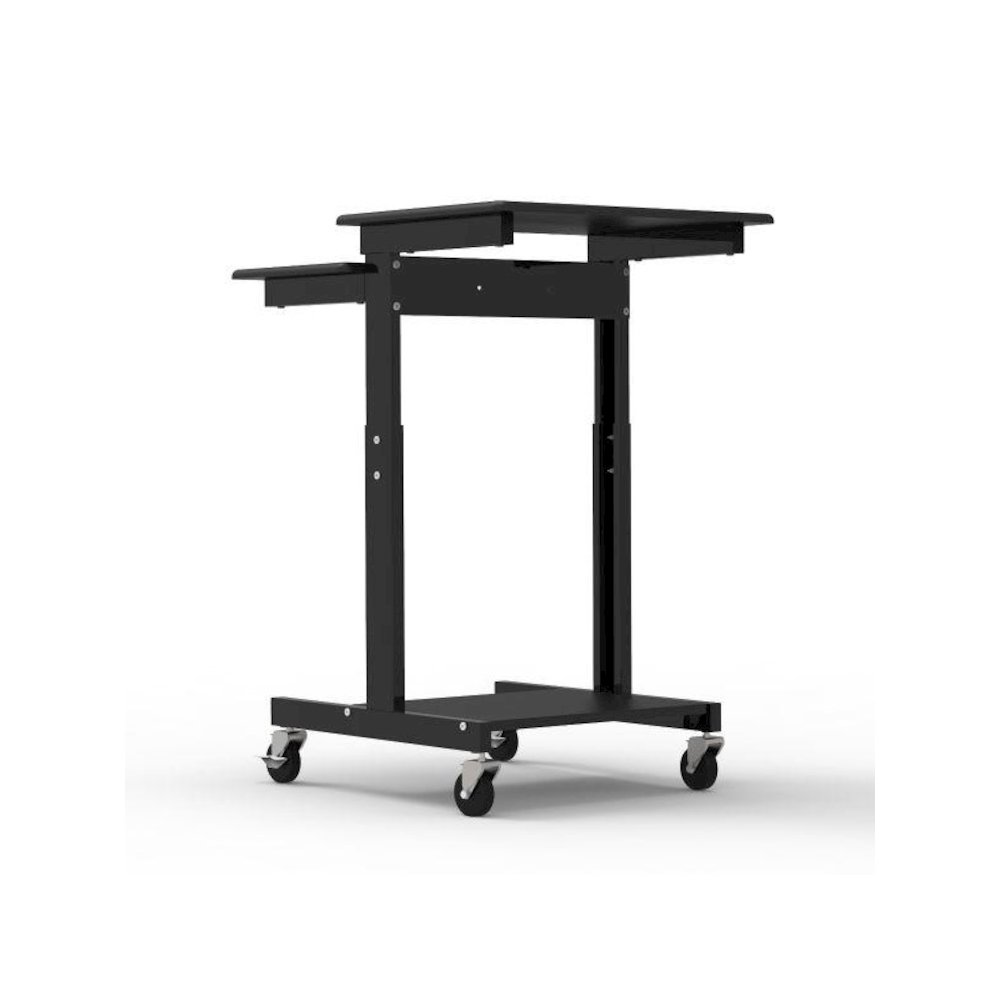 Gray 3 Shelf Adjustable Height Computer Workstation. Picture 4