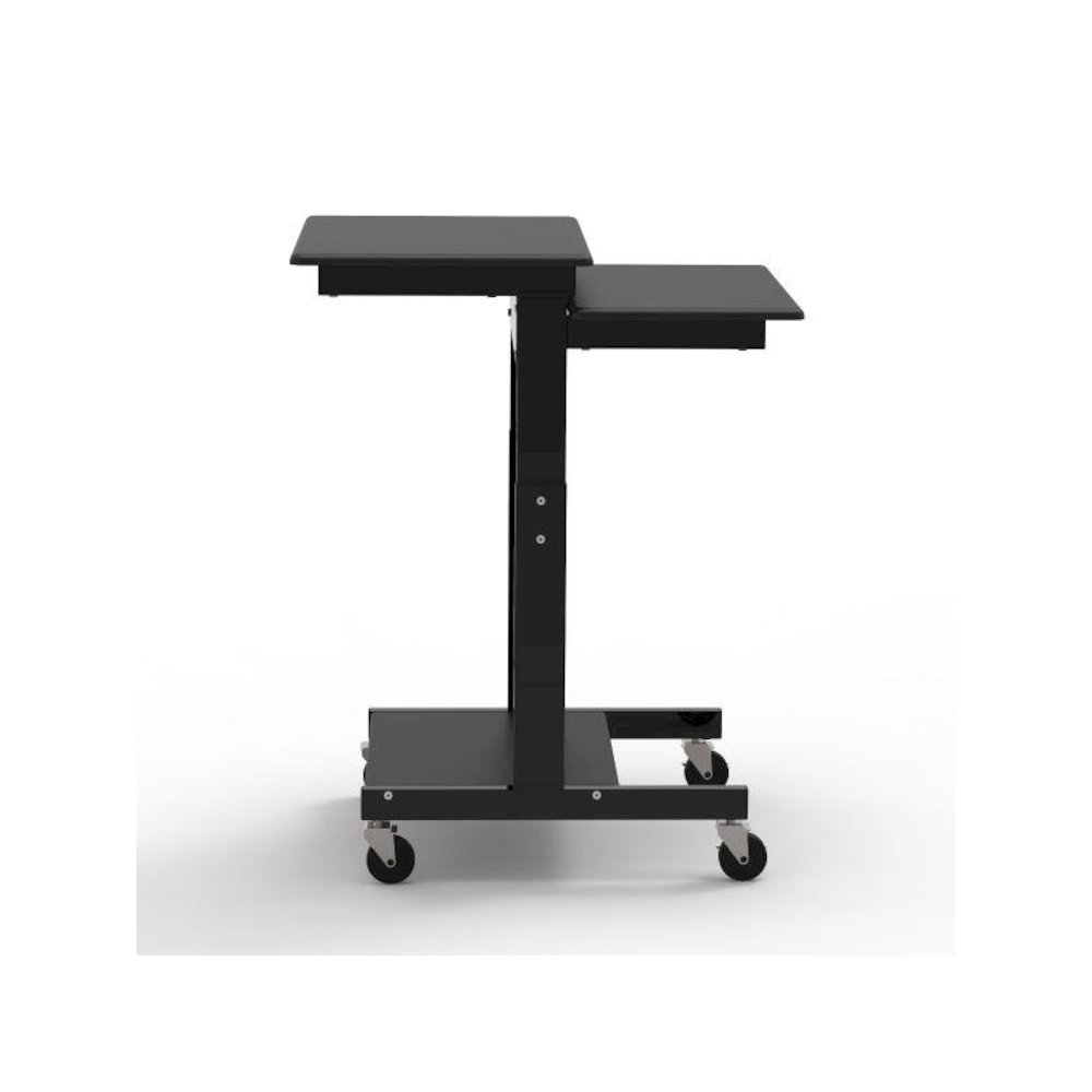 Gray 3 Shelf Adjustable Height Computer Workstation. Picture 3