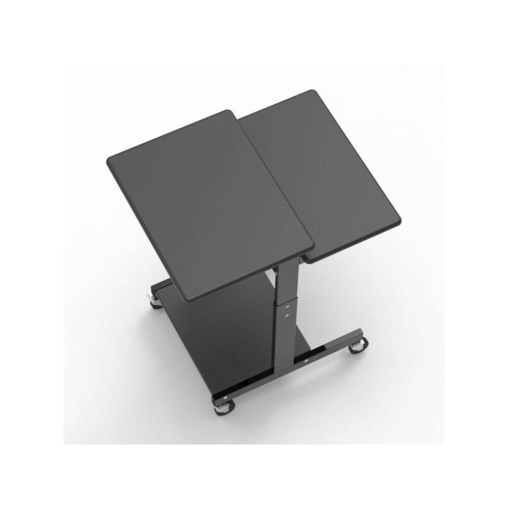 Gray 3 Shelf Adjustable Height Computer Workstation. Picture 5