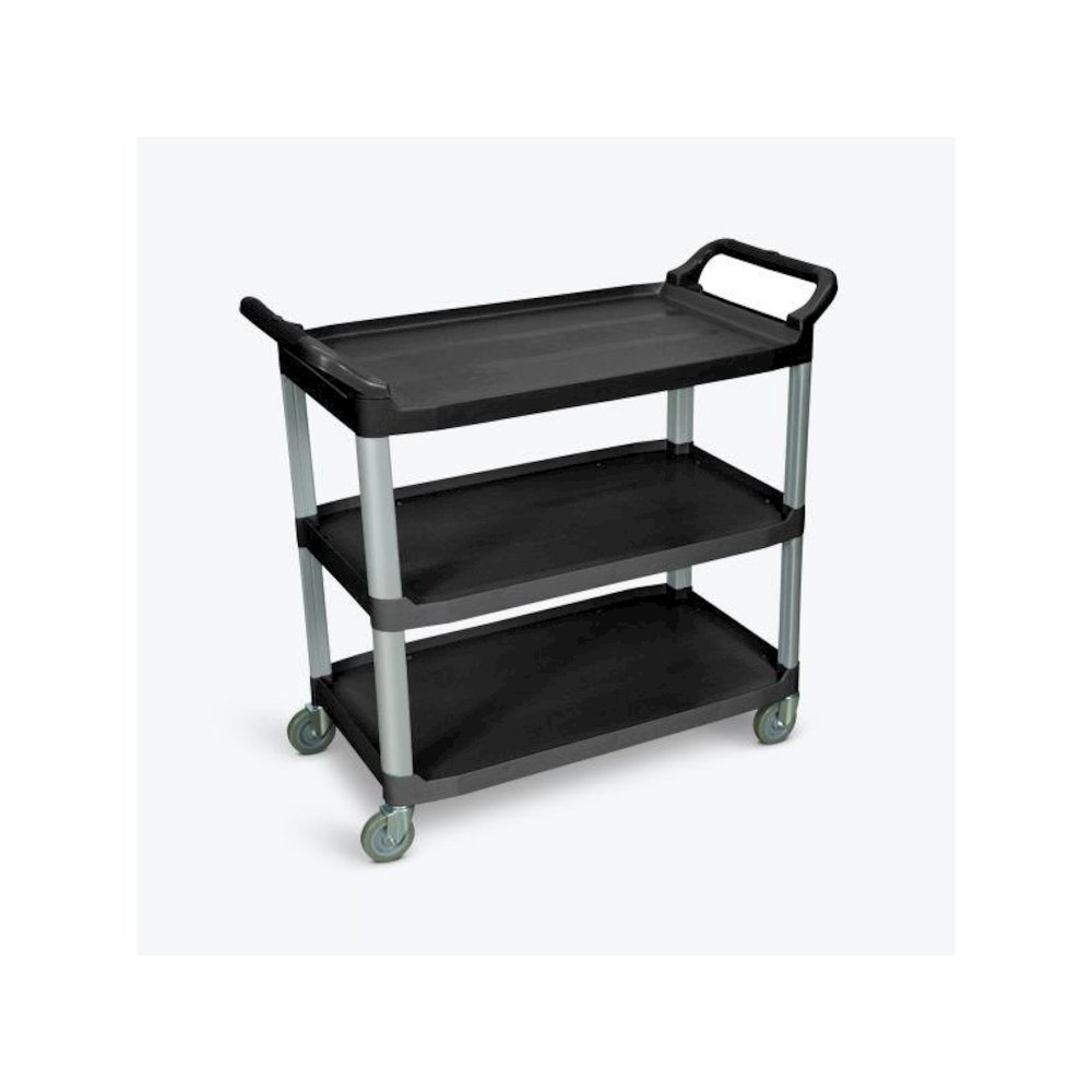 Large 3 Shelf Black Serving Cart. Picture 1