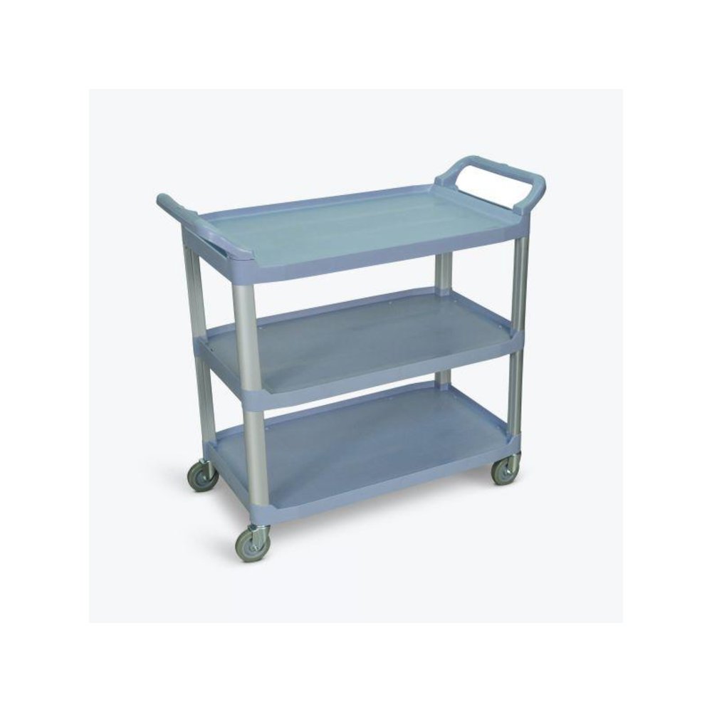 Large 3 Shelf Gray Serving Cart. Picture 1