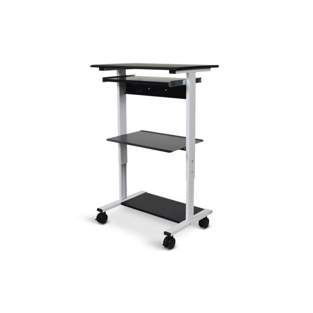STAND-WS30 Mobile 3 Shelf Adjustable Stand Up Workstation. Picture 3