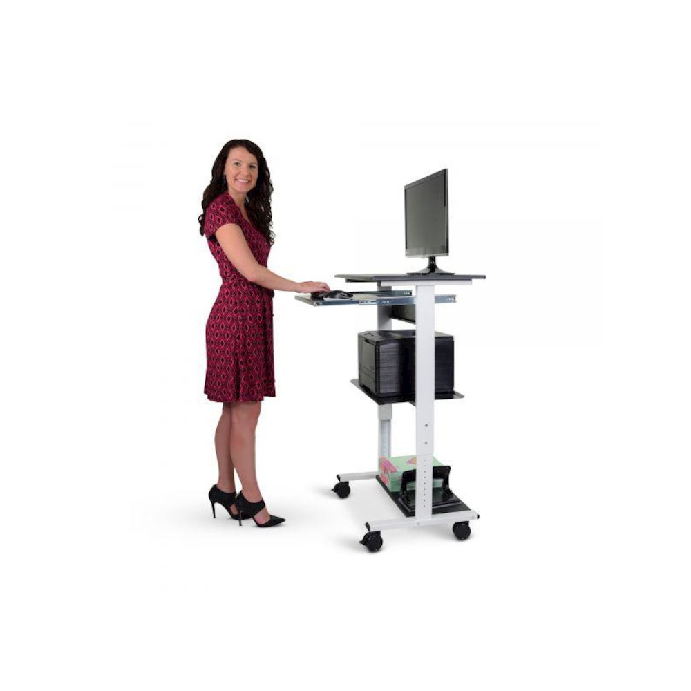STAND-WS30 Mobile 3 Shelf Adjustable Stand Up Workstation. Picture 5