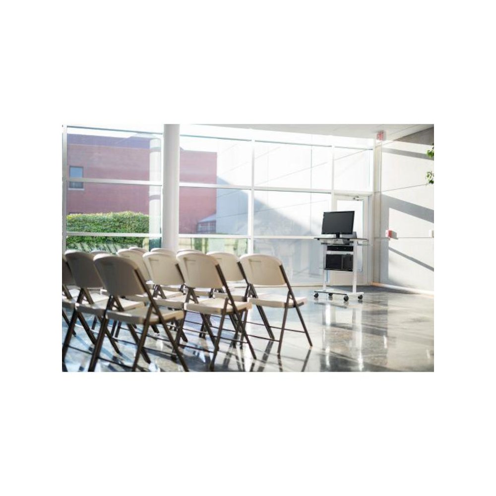 STAND-WS30 Mobile 3 Shelf Adjustable Stand Up Workstation. Picture 8