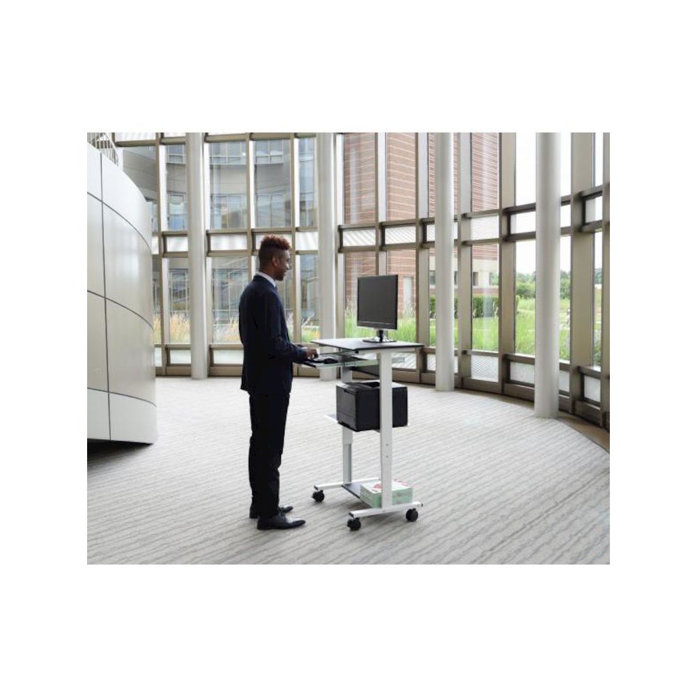 STAND-WS30 Mobile 3 Shelf Adjustable Stand Up Workstation. Picture 7