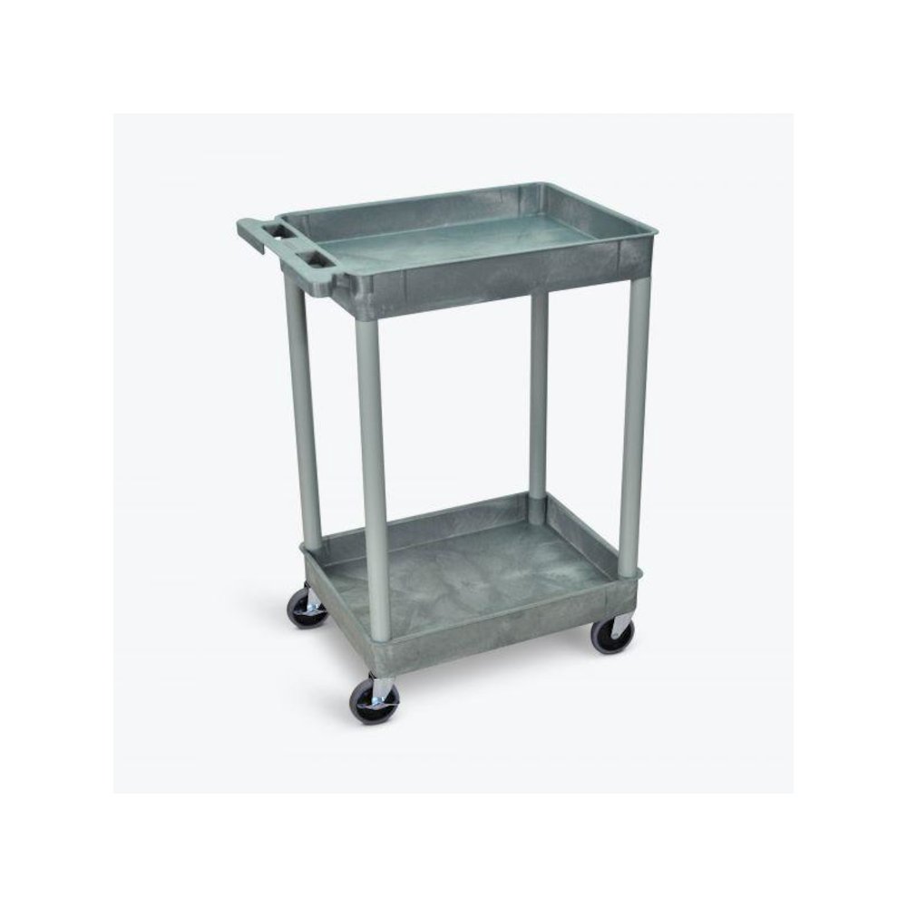 2 Shelf Gray Tub Cart. Picture 1